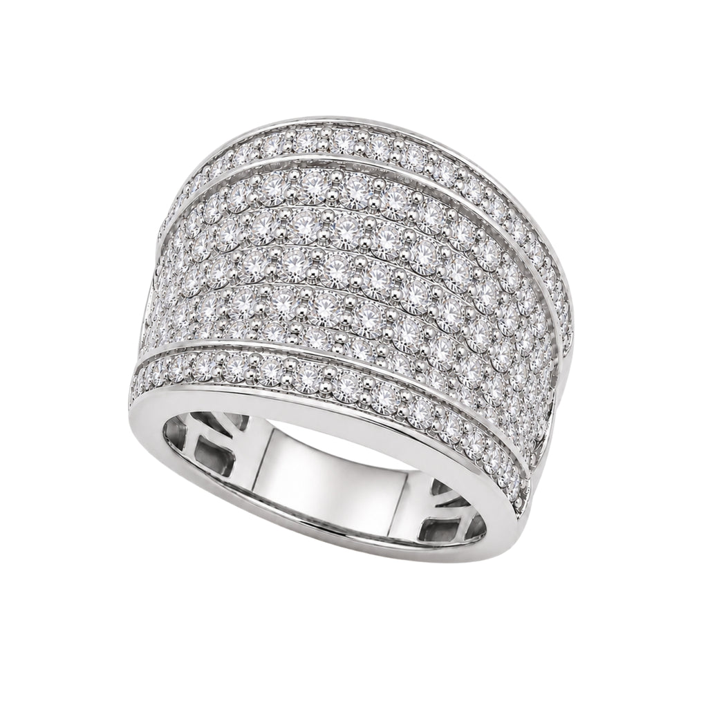 Diamonair Lab Grown Diamond (F/VS+) 2.00 carat Round cut Sterling Silver Statement Ring - Sterling Silver | Gold over Silver