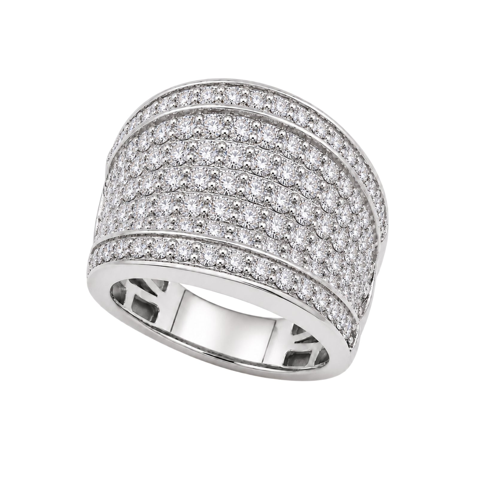 Diamonair Lab Grown Diamond (F/VS+) 2.00 carat Round cut Sterling Silver Statement Ring - Sterling Silver | Gold over Silver