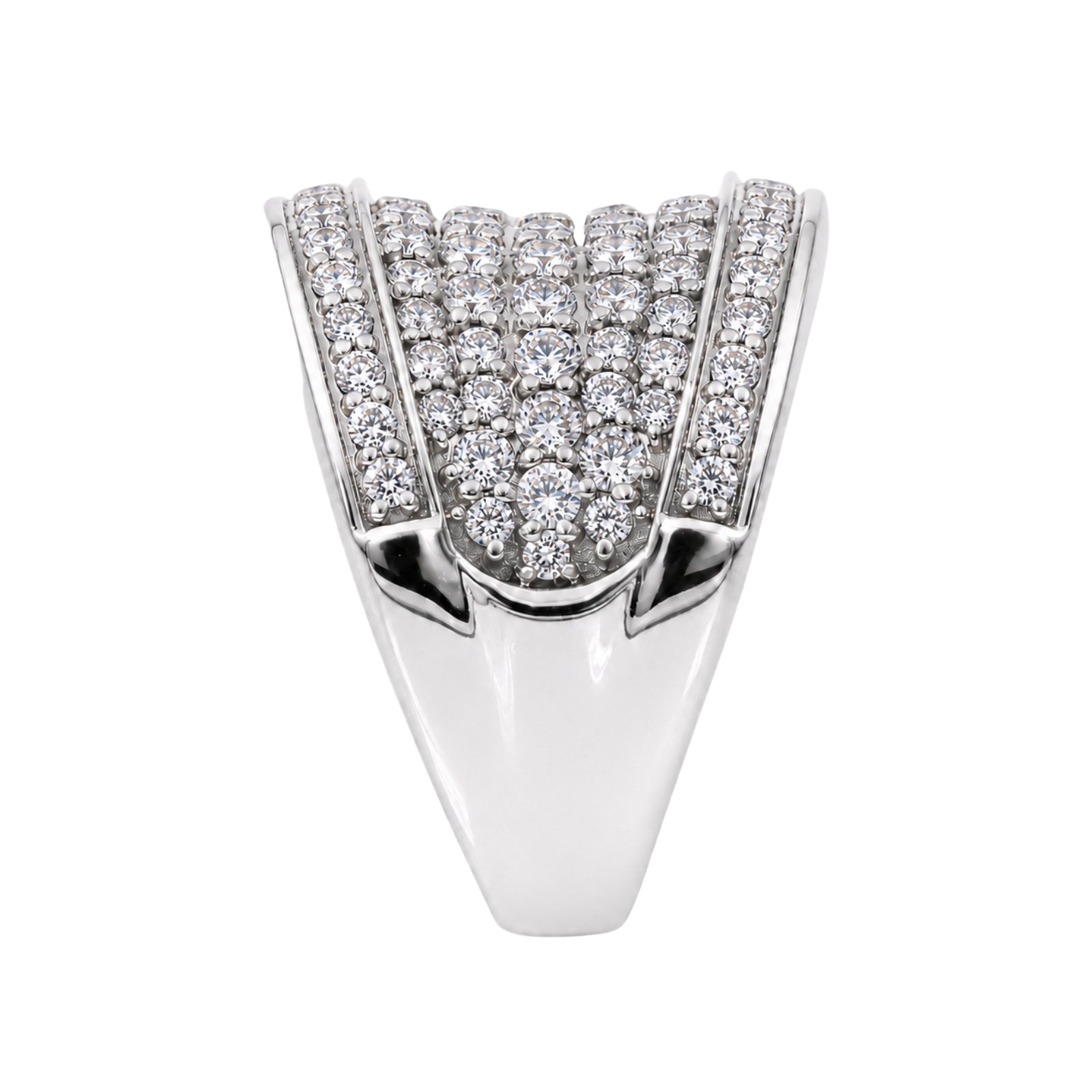 Diamonair Lab Grown Diamond (F/VS+) 2.00 carat Round cut Sterling Silver Statement Ring - Sterling Silver | Gold over Silver