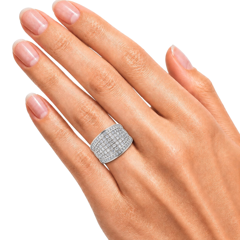 Diamonair Lab Grown Diamond (F/VS+) 2.00 carat Round cut Sterling Silver Statement Ring - Sterling Silver | Gold over Silver