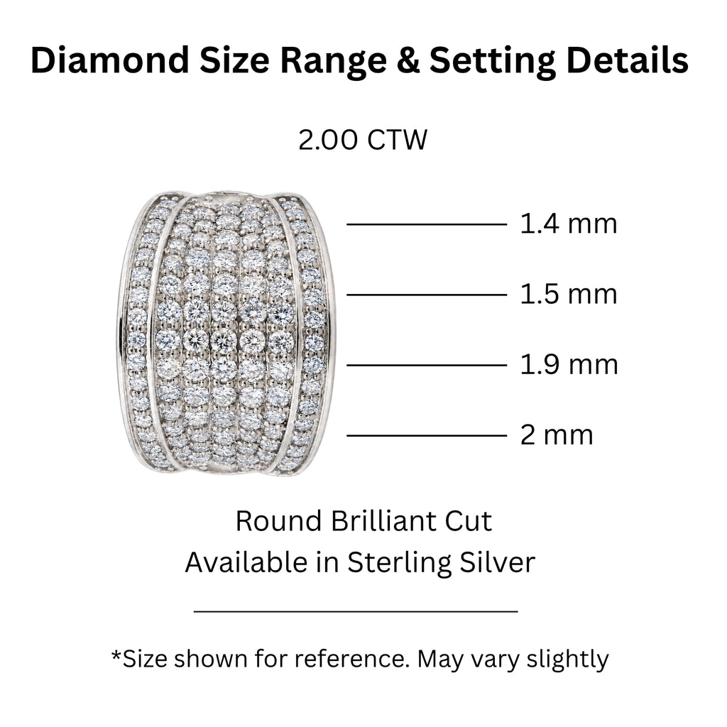 Diamonair Lab Grown Diamond (F/VS+) 2.00 carat Round cut Sterling Silver Statement Ring - Sterling Silver | Gold over Silver