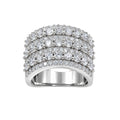 Diamonair Lab Grown Diamond (F/VS+) 3.00 carat Round cut Sterling Silver Statement Ring - Sterling Silver | Gold over Silver