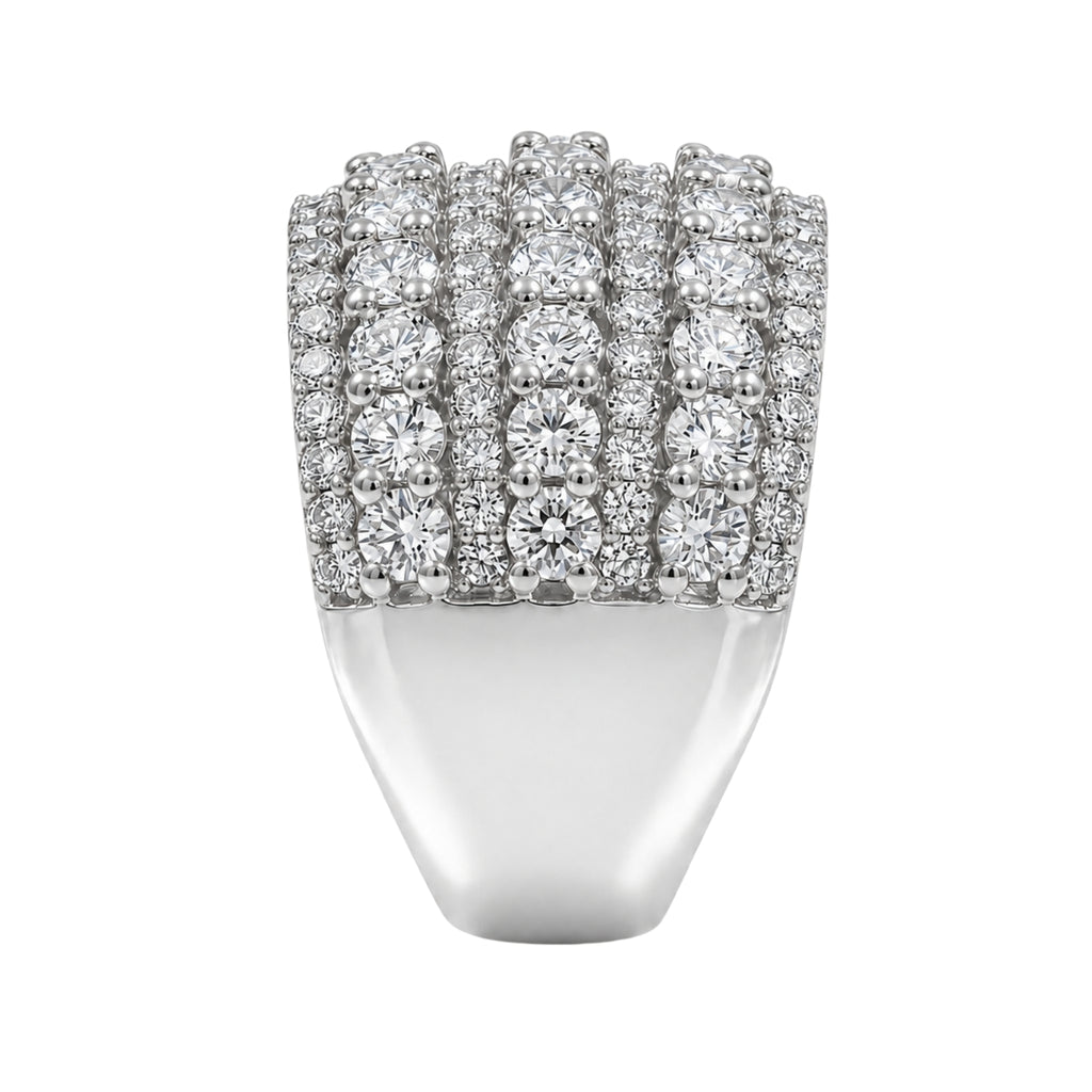 Diamonair Lab Grown Diamond (F/VS+) 3.00 carat Round cut Sterling Silver Statement Ring - Sterling Silver | Gold over Silver