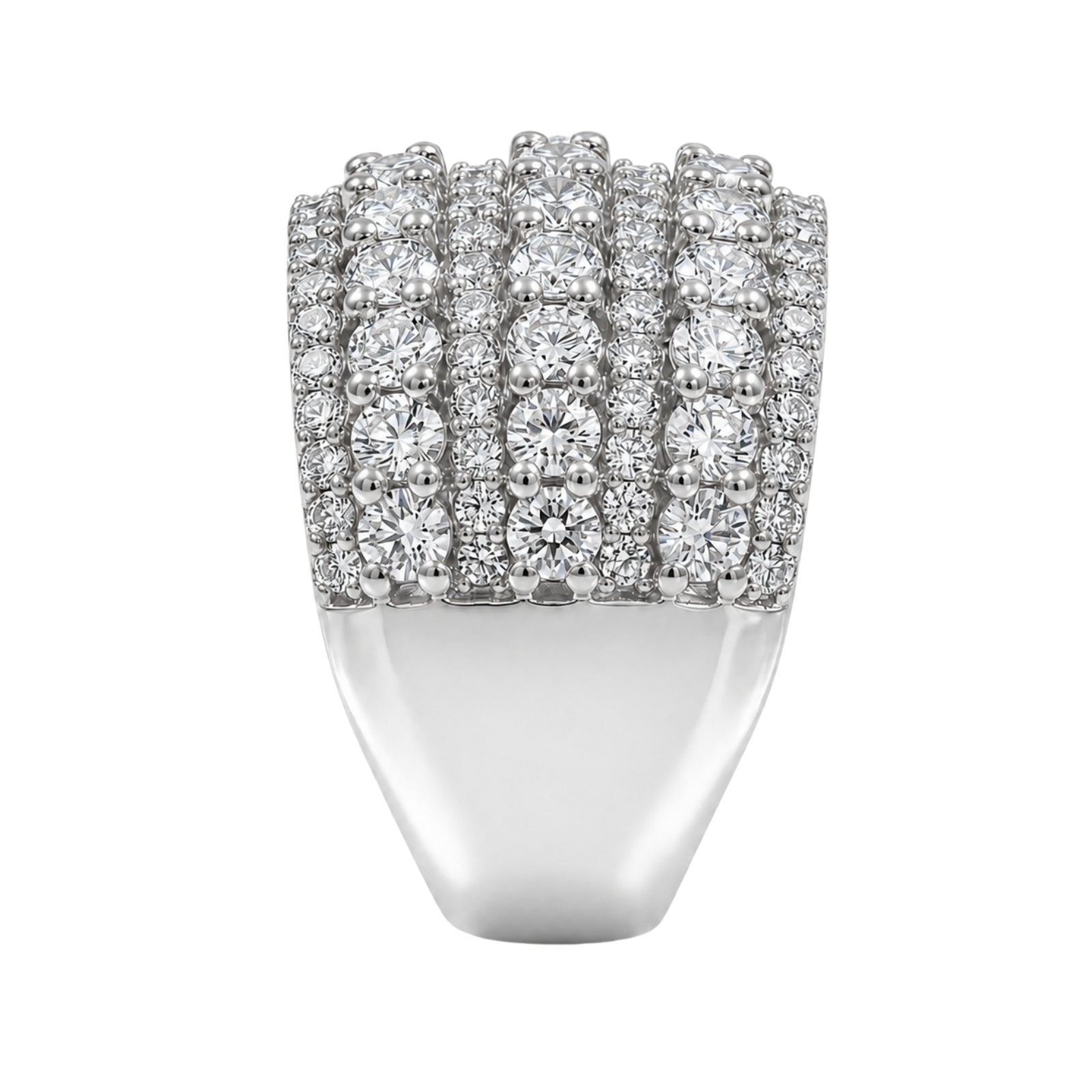 Diamonair Lab Grown Diamond (F/VS+) 3.00 carat Round cut Sterling Silver Statement Ring - Sterling Silver | Gold over Silver