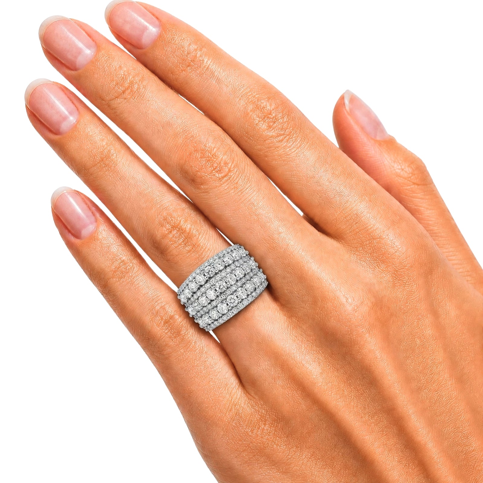Diamonair Lab Grown Diamond (F/VS+) 3.00 carat Round cut Sterling Silver Statement Ring - Sterling Silver | Gold over Silver