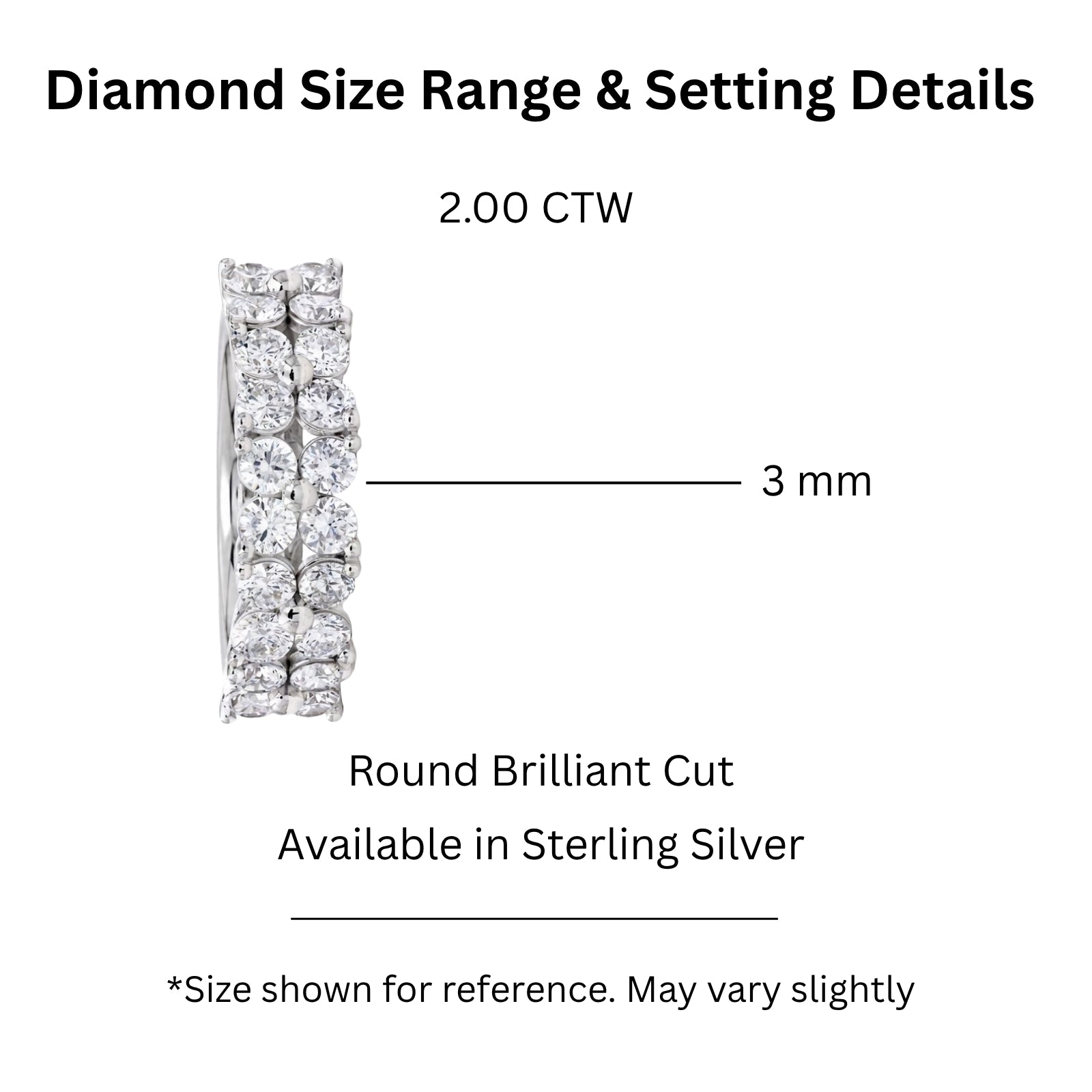 Diamonair Lab Grown Diamond (F/VS+) 2.00 carat Round cut Sterling Silver Ring - Sterling Silver | Gold over Silver