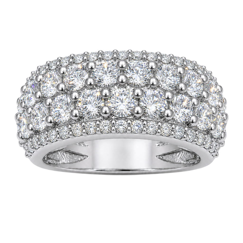 Diamonair Lab Grown Diamond (F/VS+) 3.00 carat Round cut Sterling Silver Statement Ring - Sterling Silver | Gold over Silver