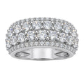 Diamonair Lab Grown Diamond (F/VS+) 3.00 carat Round cut Sterling Silver Statement Ring - Sterling Silver | Gold over Silver
