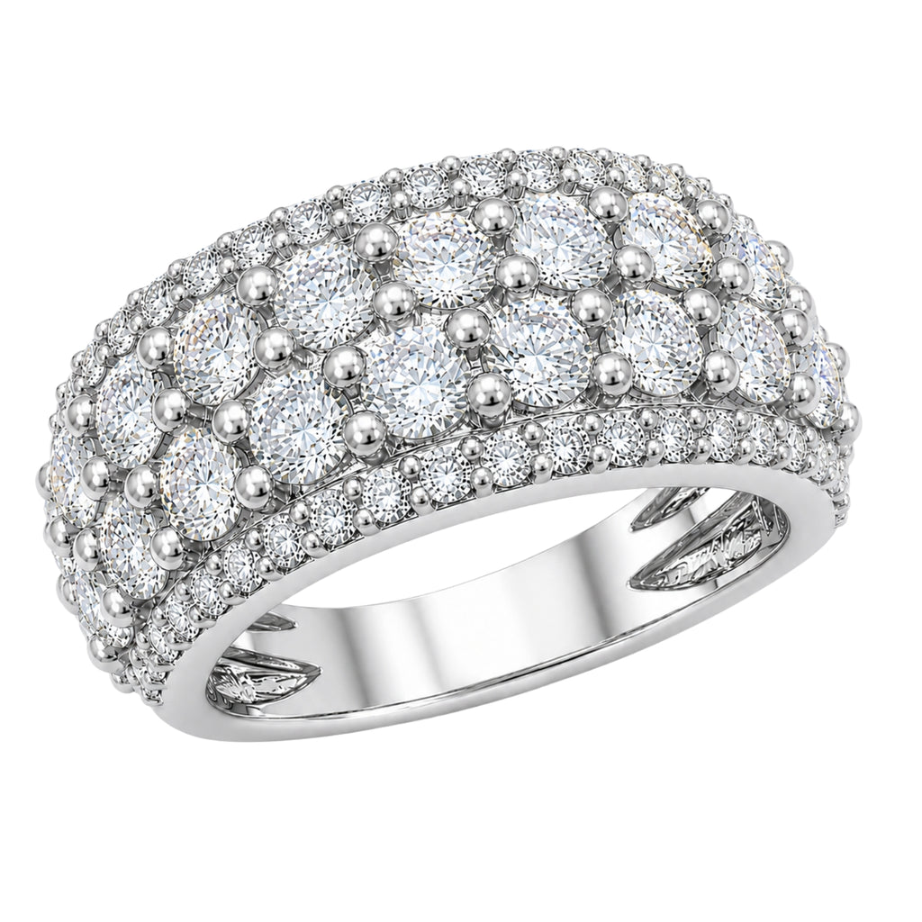 Diamonair Lab Grown Diamond (F/VS+) 3.00 carat Round cut Sterling Silver Statement Ring - Sterling Silver | Gold over Silver