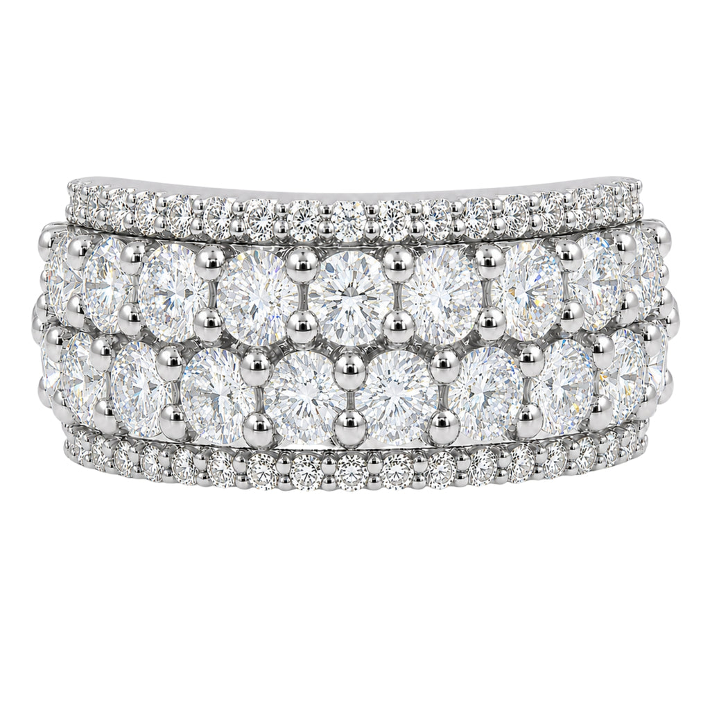 Diamonair Lab Grown Diamond (F/VS+) 3.00 carat Round cut Sterling Silver Statement Ring - Sterling Silver | Gold over Silver