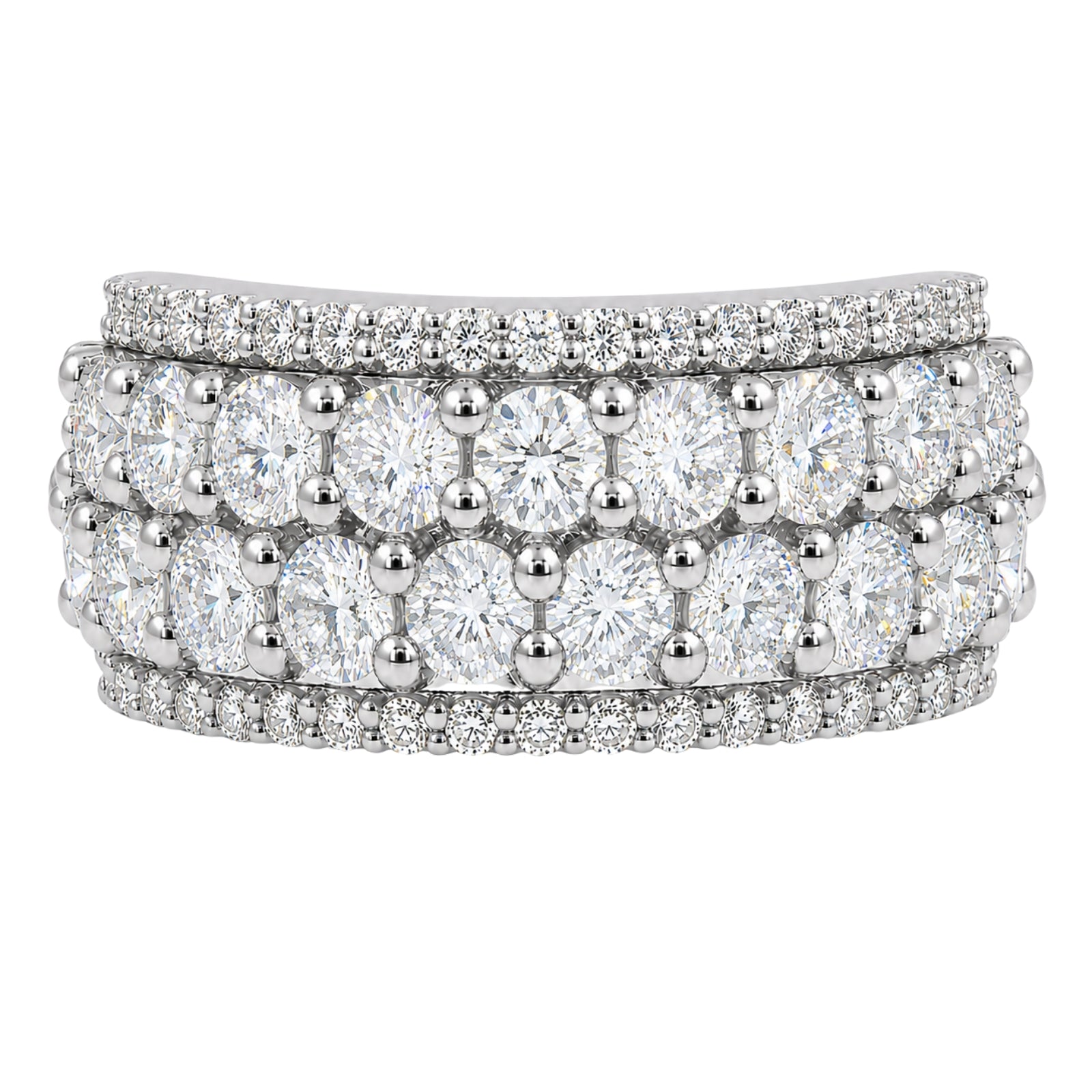 Diamonair Lab Grown Diamond (F/VS+) 3.00 carat Round cut Sterling Silver Statement Ring - Sterling Silver | Gold over Silver