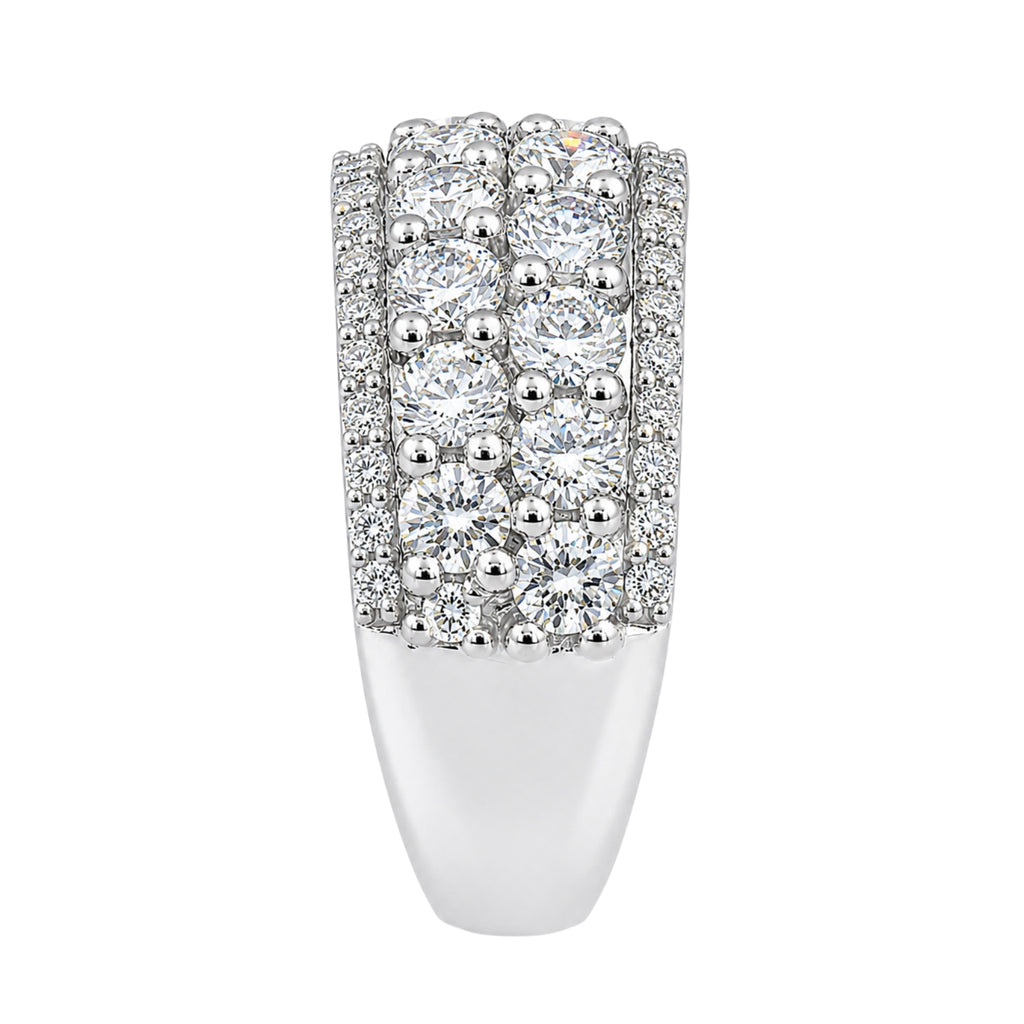 Diamonair Lab Grown Diamond (F/VS+) 3.00 carat Round cut Sterling Silver Statement Ring - Sterling Silver | Gold over Silver