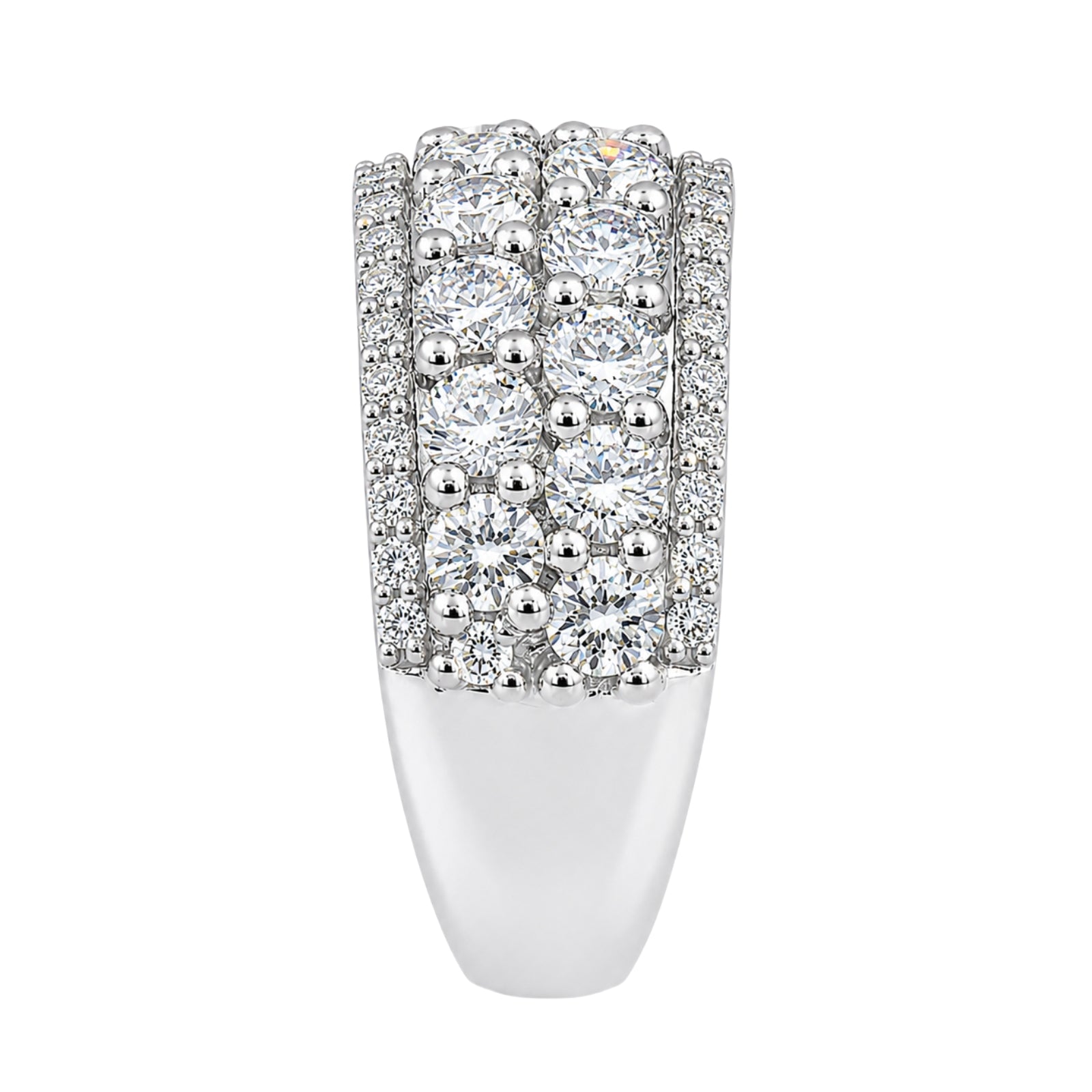 Diamonair Lab Grown Diamond (F/VS+) 3.00 carat Round cut Sterling Silver Statement Ring - Sterling Silver | Gold over Silver