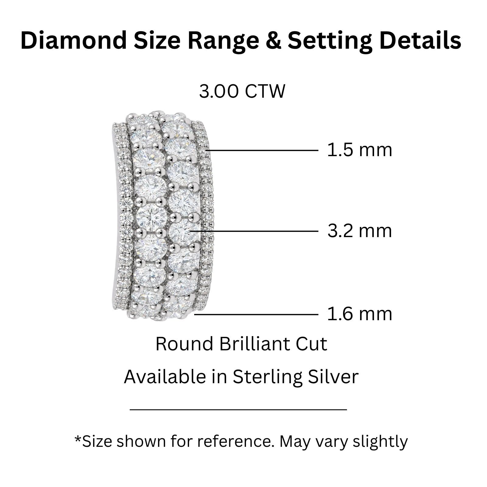 Diamonair Lab Grown Diamond (F/VS+) 3.00 carat Round cut Sterling Silver Statement Ring - Sterling Silver | Gold over Silver