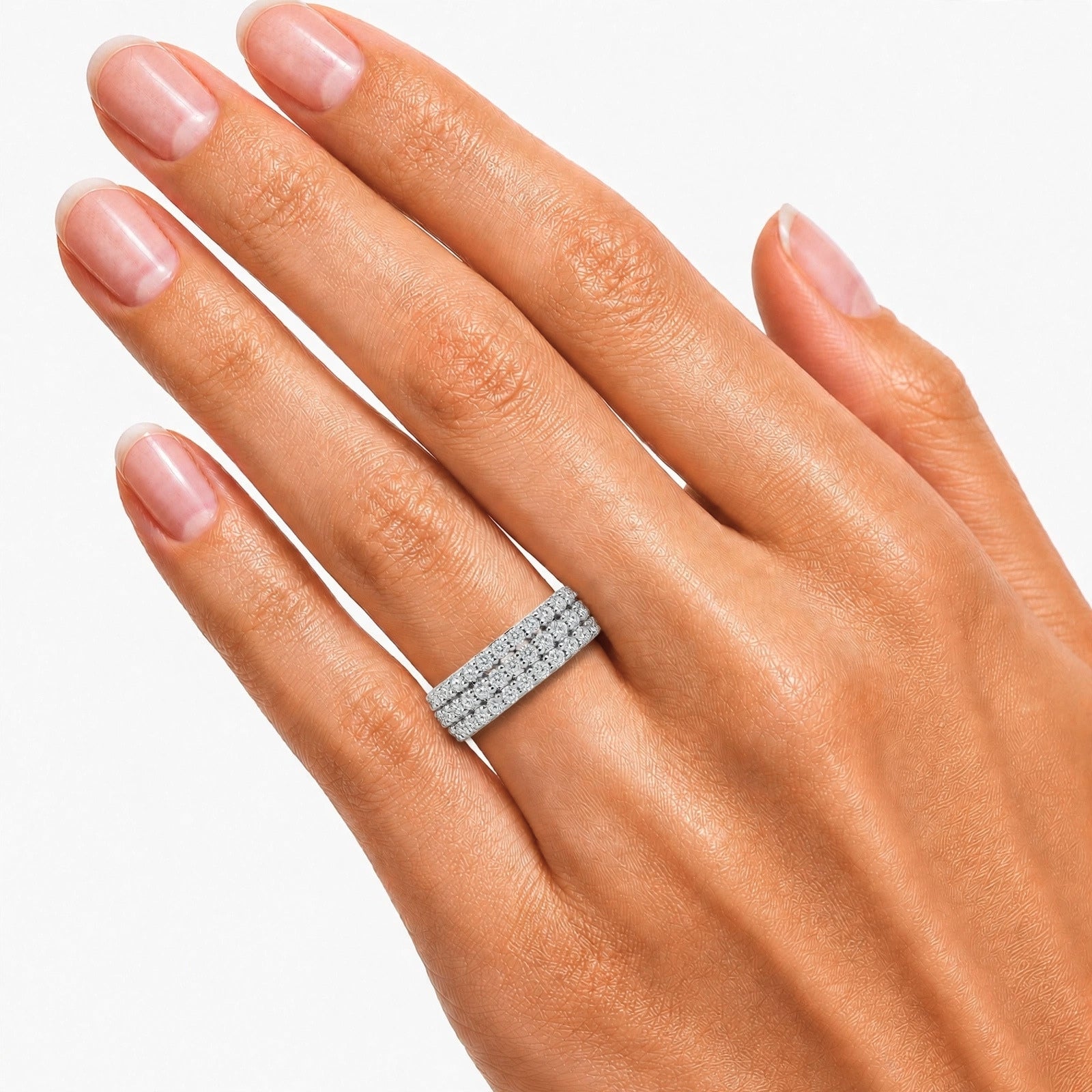 Diamonair Lab-Grown Diamond Ring for Women | Sterling Silver | Round Cut | Prong | F Color, VS+ Clarity | 1.00 Total Carat Weight | Anniversary, Wedding, Birthday Gift