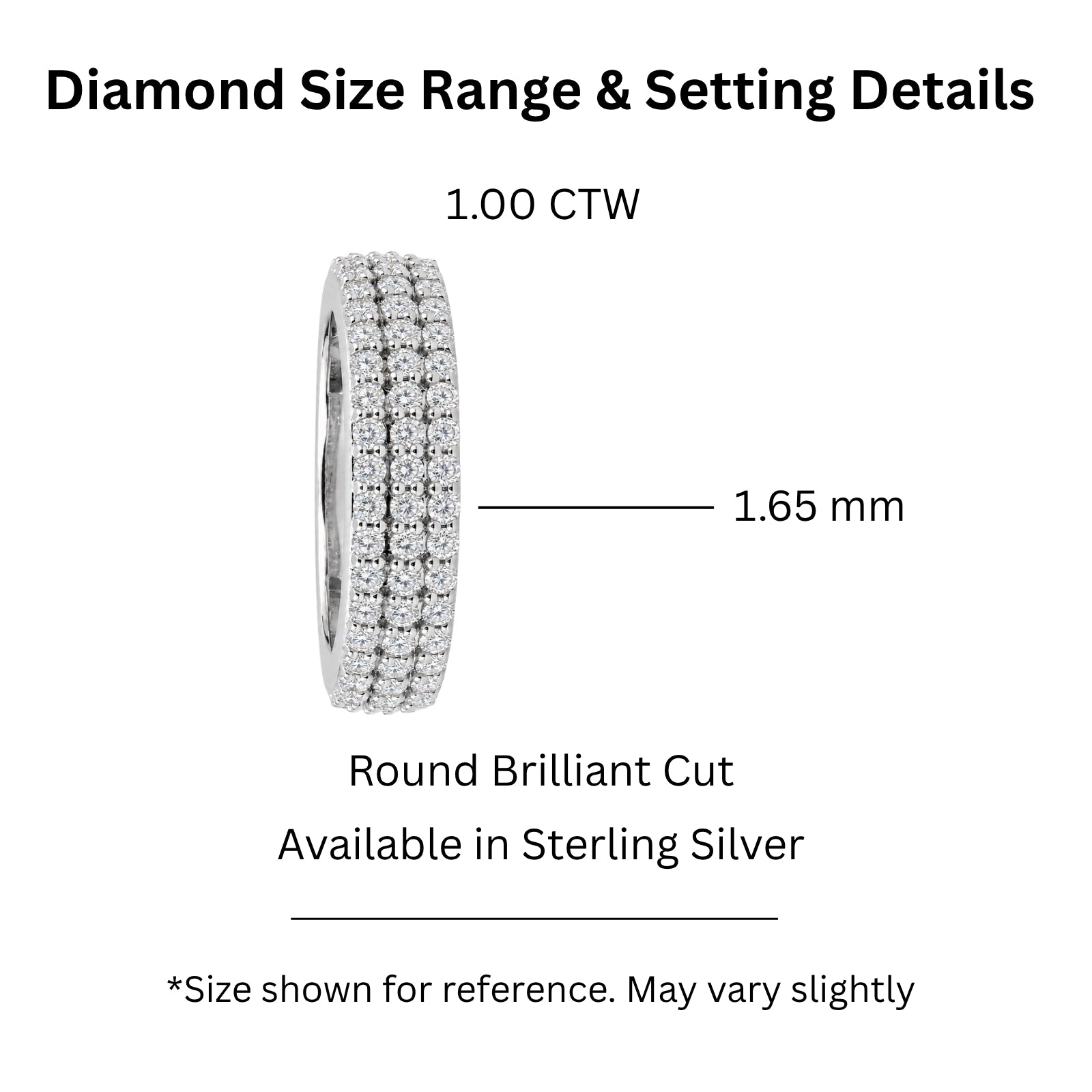 Diamonair Lab-Grown Diamond Ring for Women | Sterling Silver | Round Cut | Prong | F Color, VS+ Clarity | 1.00 Total Carat Weight | Anniversary, Wedding, Birthday Gift