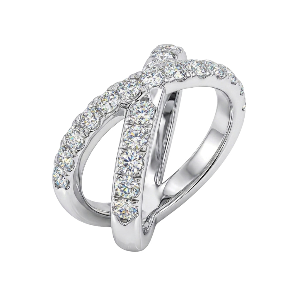 Diamonair Lab Grown Diamond (F/VS+) 2.00 carat Round cut Sterling Silver Ring - Sterling Silver