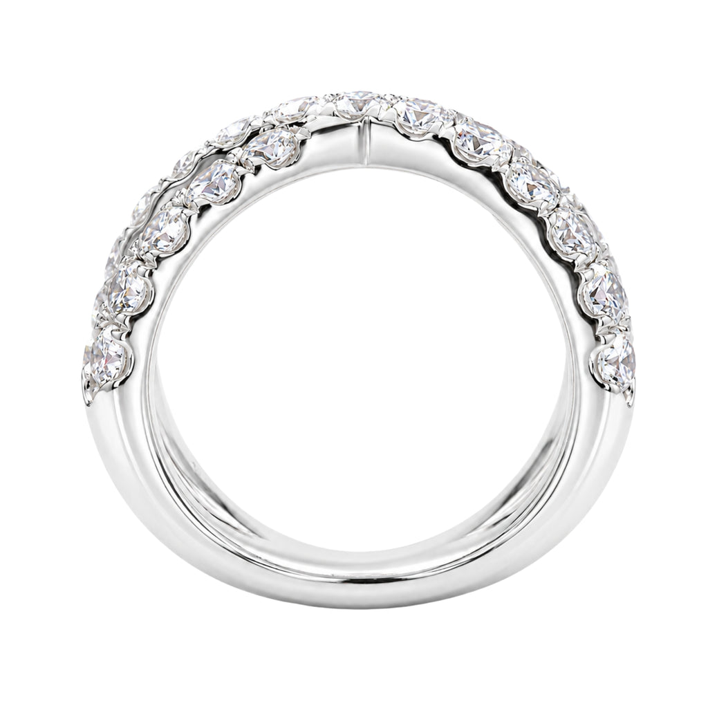 Diamonair Lab Grown Diamond (F/VS+) 2.00 carat Round cut Sterling Silver Ring - Sterling Silver
