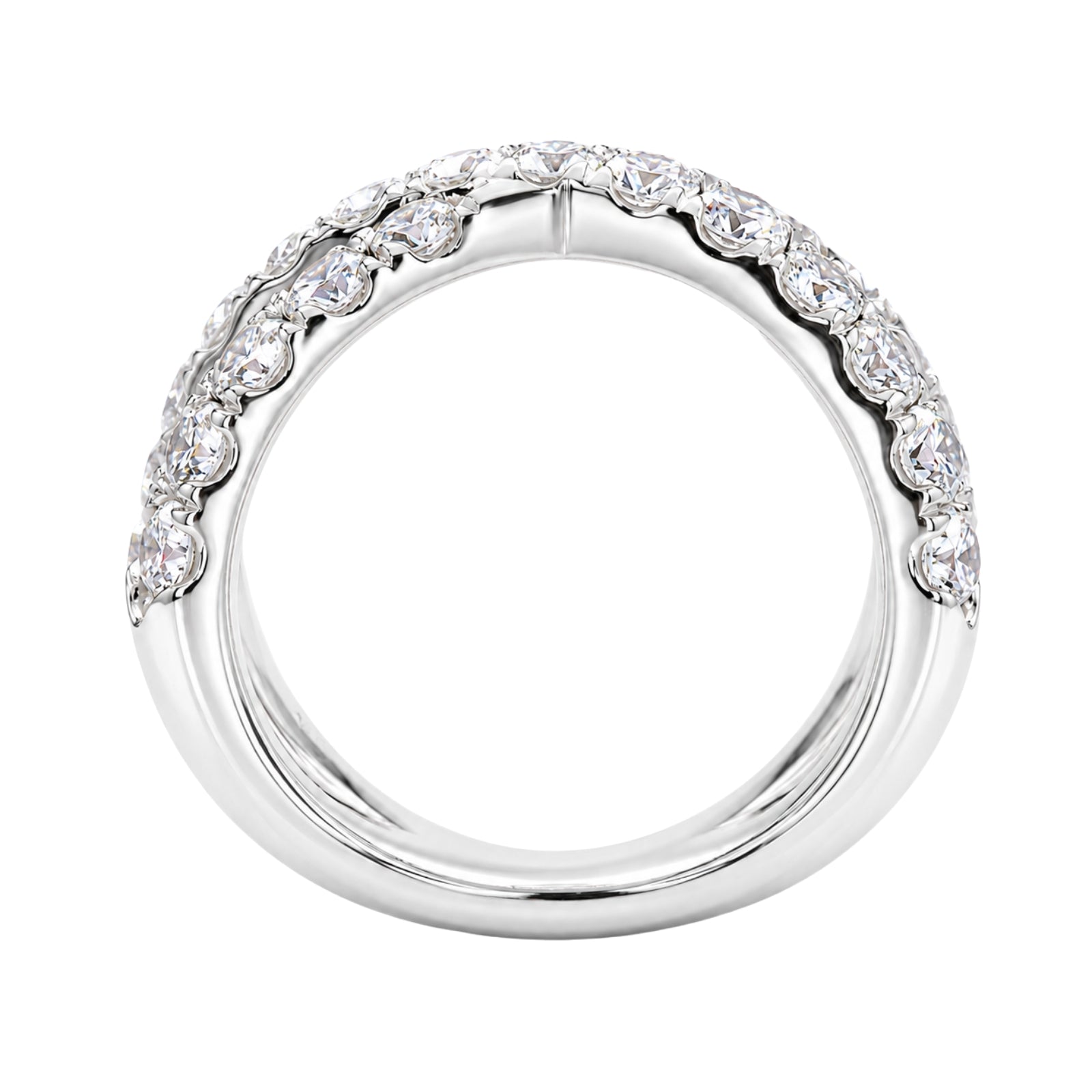 Diamonair Lab Grown Diamond (F/VS+) 2.00 carat Round cut Sterling Silver Ring - Sterling Silver