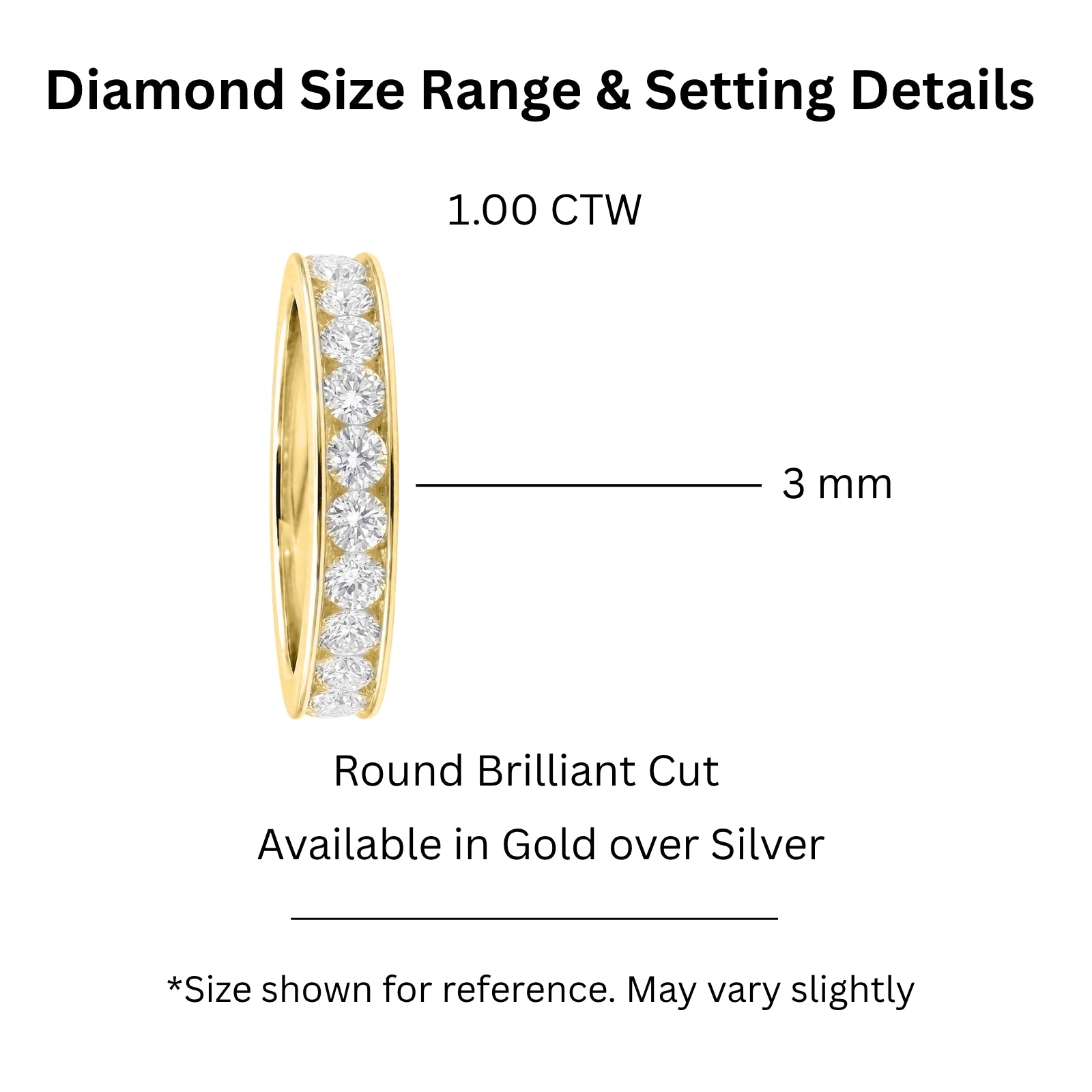 Diamonair Lab Grown Diamond (F/VS+) 1.00 carat Round cut Sterling Silver Ring - Sterling Silver | Gold over Silver