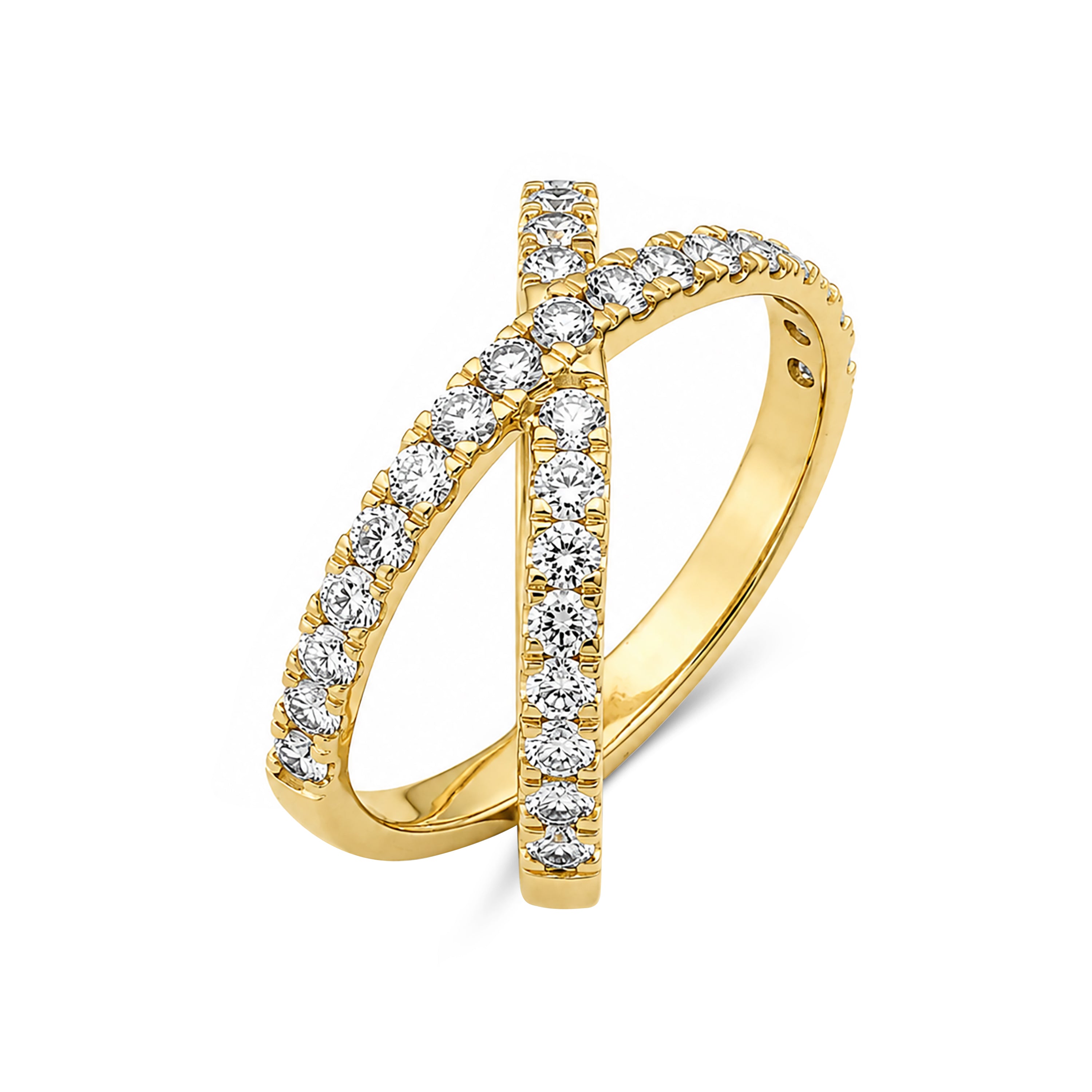 Diamonair Lab Grown Diamond (F/VS+) 1.00 carat Round cut Sterling Silver Ring - Sterling Silver | Gold over Silver