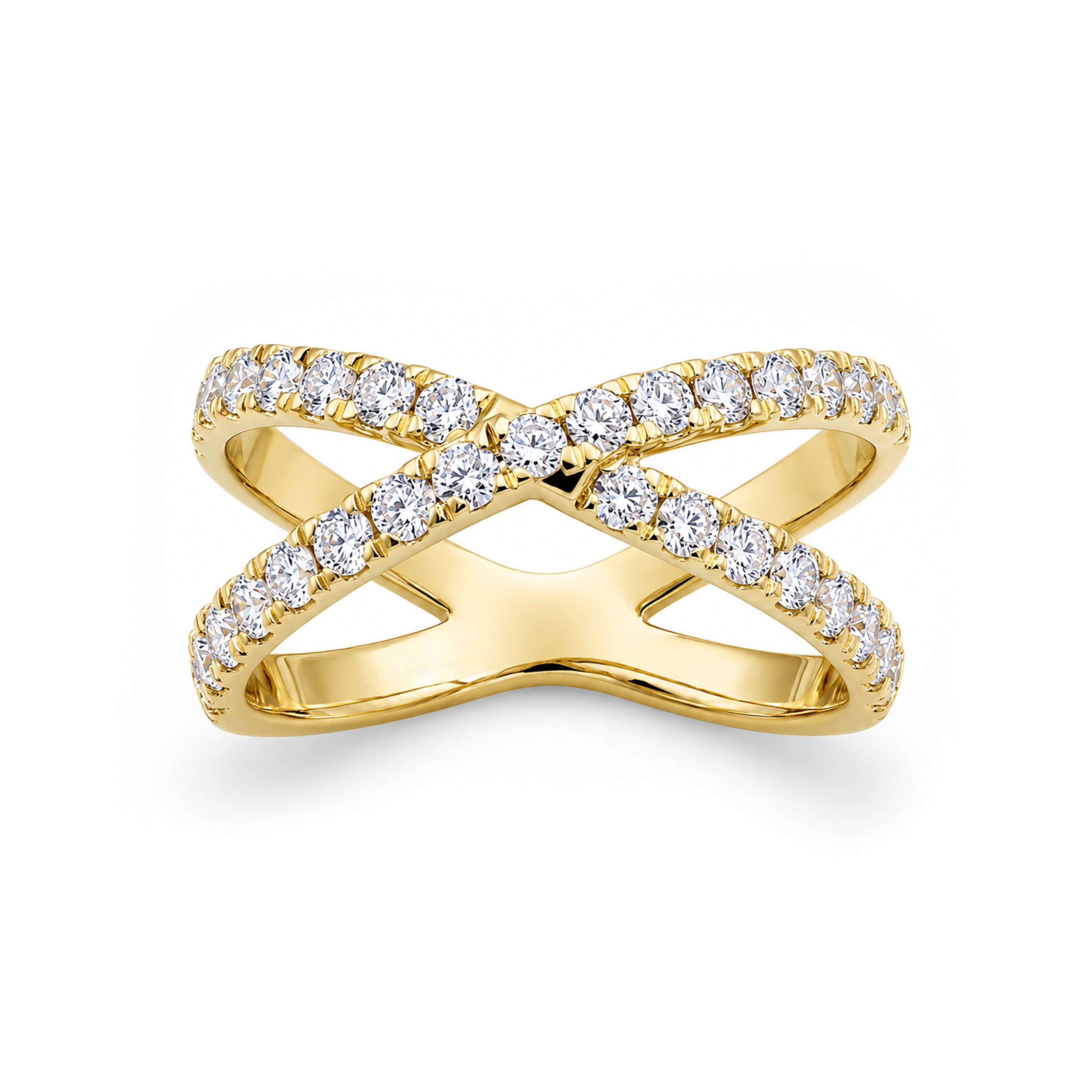 Diamonair Lab Grown Diamond (F/VS+) 1.00 carat Round cut Sterling Silver Ring - Sterling Silver | Gold over Silver