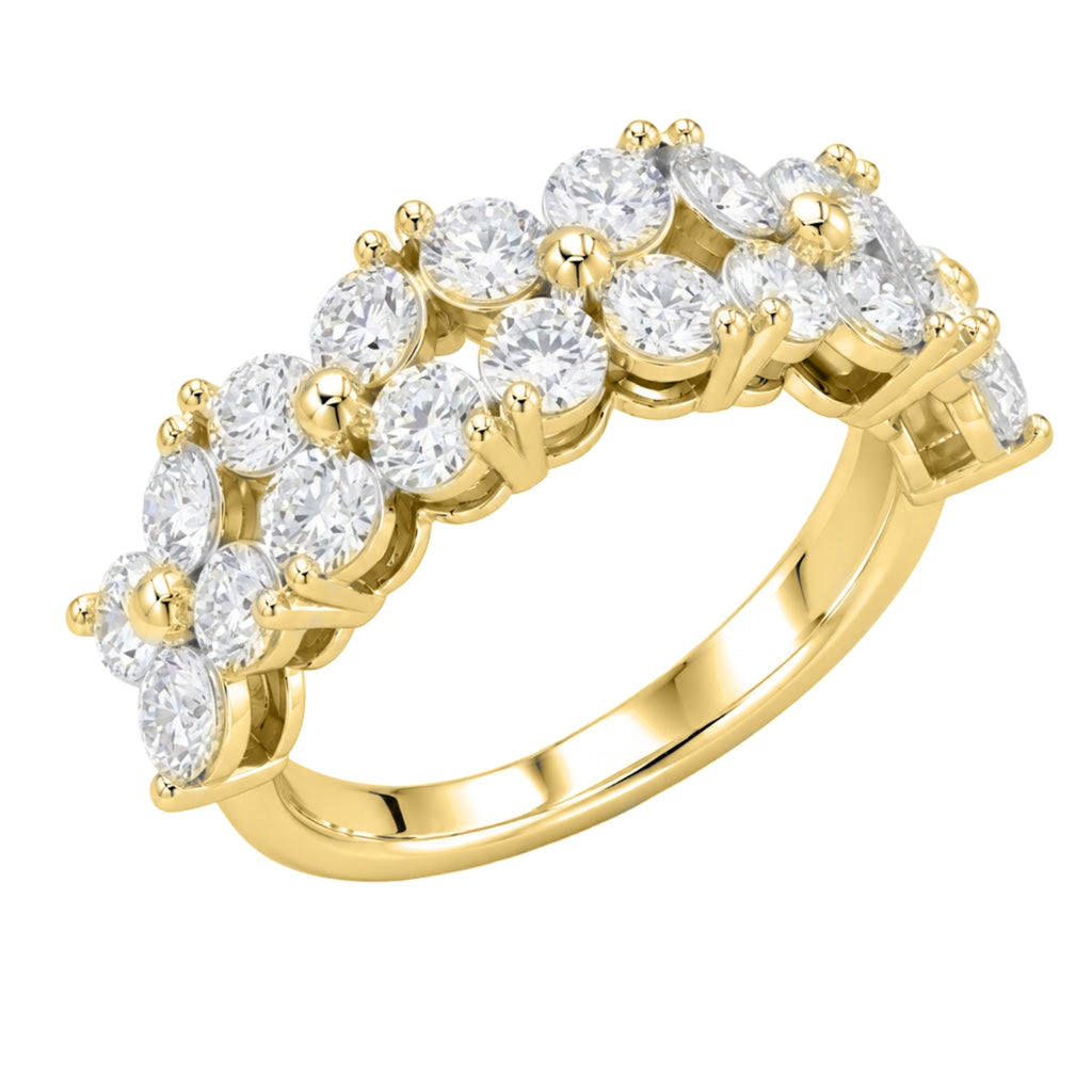 Diamonair Lab Grown Diamond (F/VS+) 2.00 carat Round cut Sterling Silver Ring - Sterling Silver | Gold over Silver