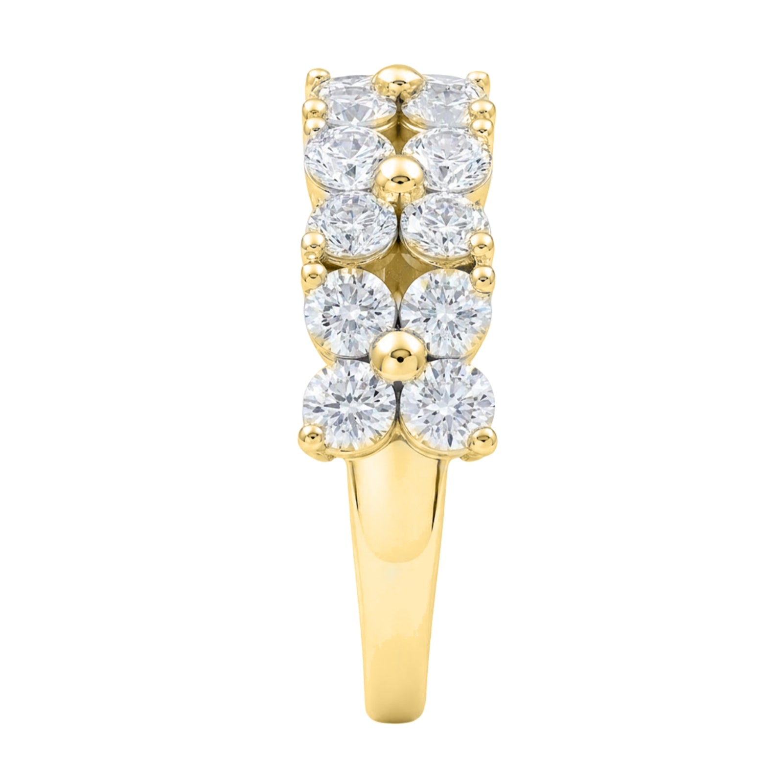 Diamonair Lab Grown Diamond (F/VS+) 2.00 carat Round cut Sterling Silver Ring - Sterling Silver | Gold over Silver