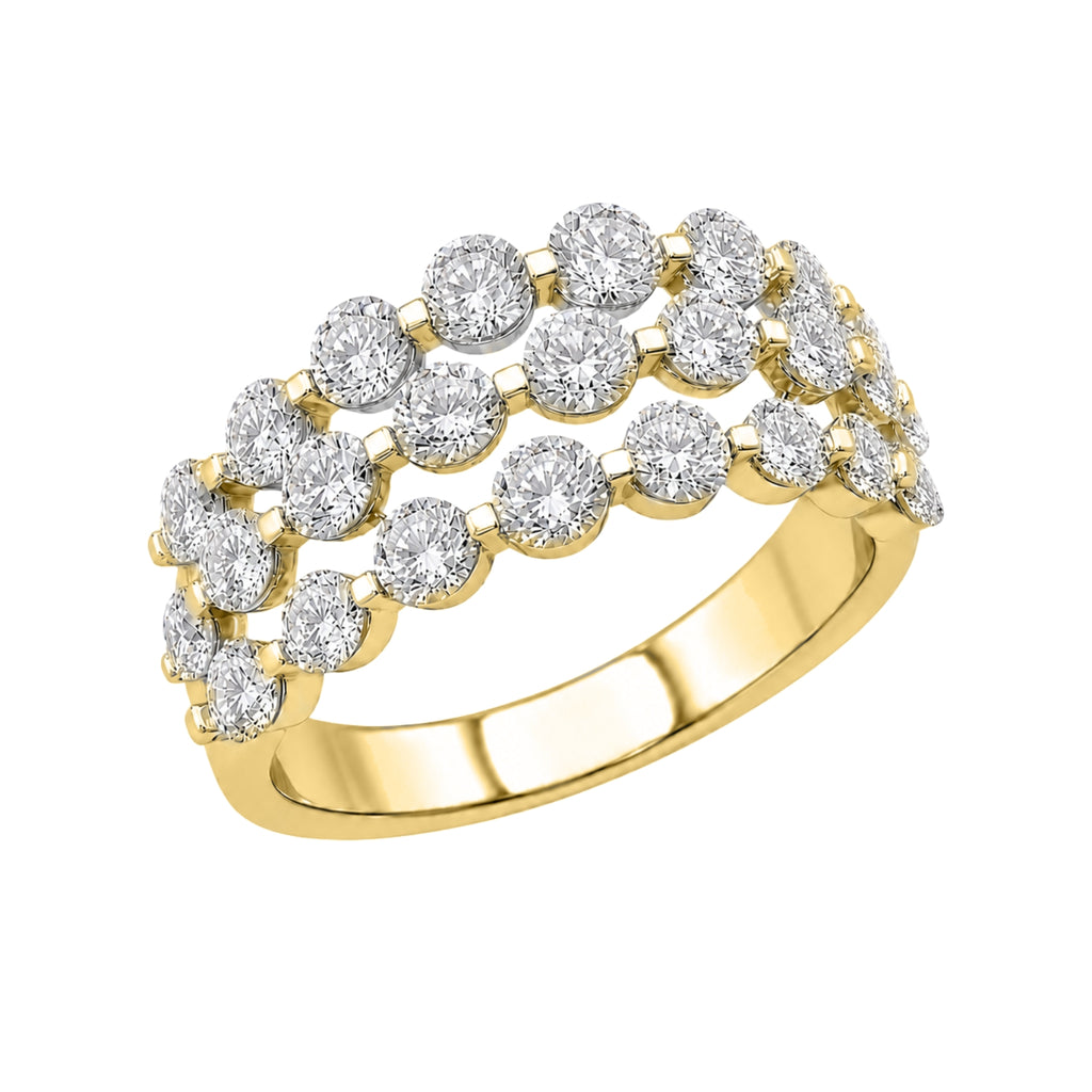 Diamonair Lab Grown Diamond (F/VS+) 2.00 carat Round cut Sterling Silver Ring - Sterling Silver | Gold over Silver