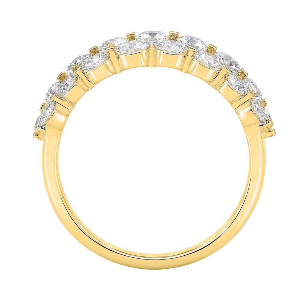 Diamonair Lab Grown Diamond (F/VS+) 2.00 carat Round cut Sterling Silver Ring - Sterling Silver | Gold over Silver