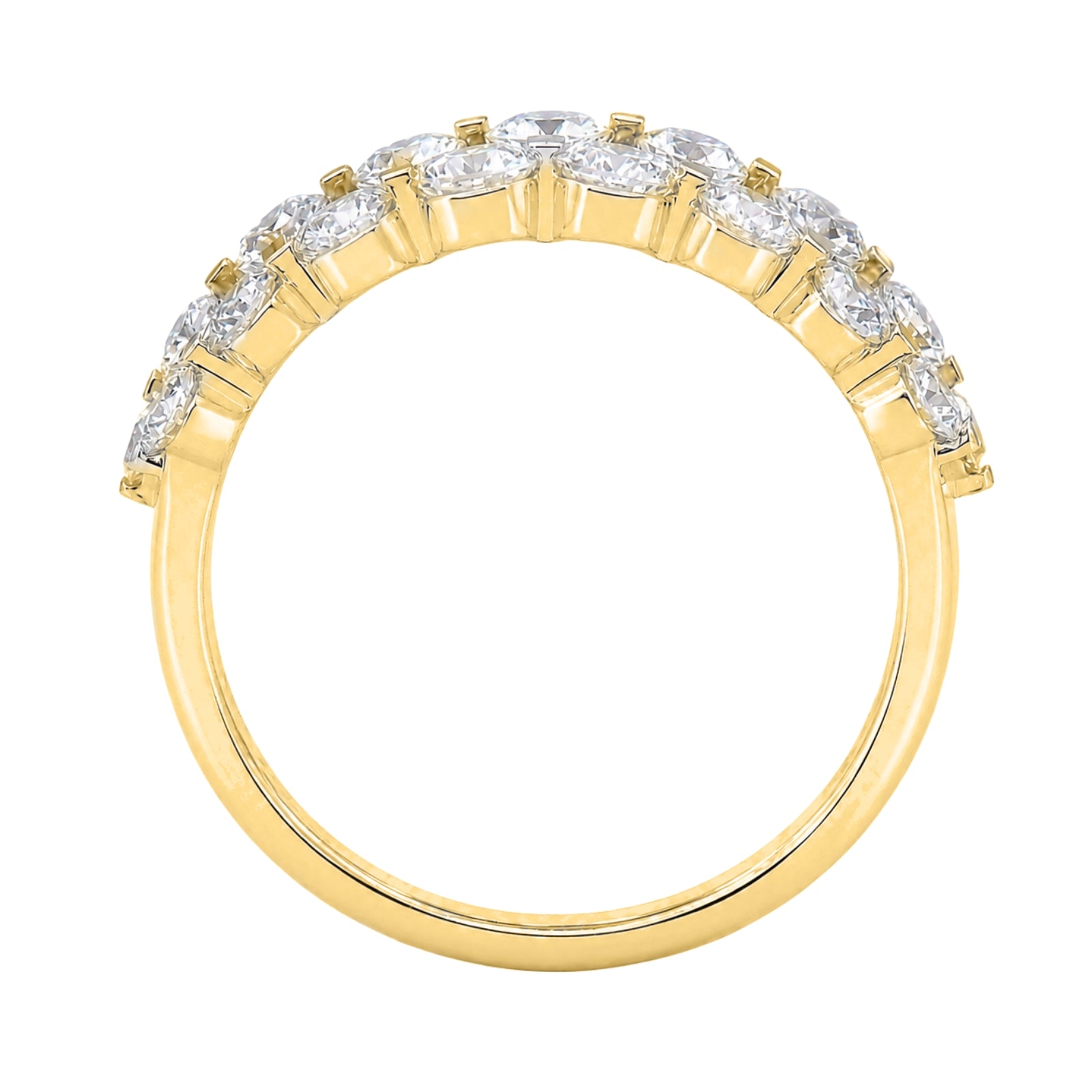 Diamonair Lab Grown Diamond (F/VS+) 2.00 carat Round cut Sterling Silver Ring - Sterling Silver | Gold over Silver