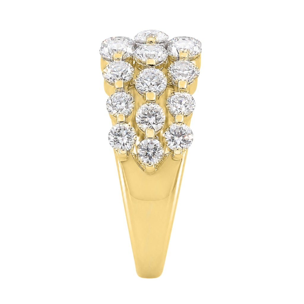 Diamonair Lab Grown Diamond (F/VS+) 2.00 carat Round cut Sterling Silver Ring - Sterling Silver | Gold over Silver