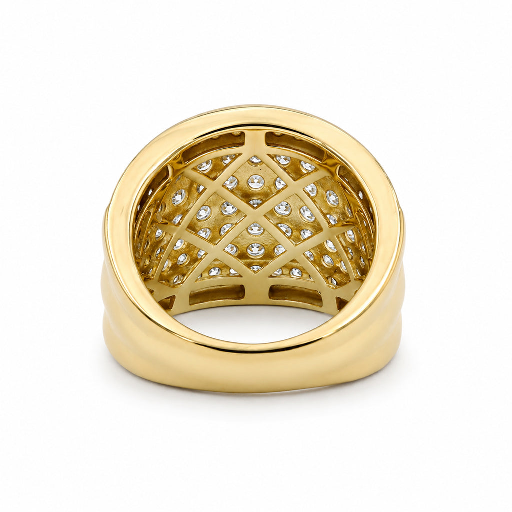 Diamonair Lab Grown Diamond (F/VS+) 2.00 carat Round cut Sterling Silver Statement Ring - Sterling Silver | Gold over Silver