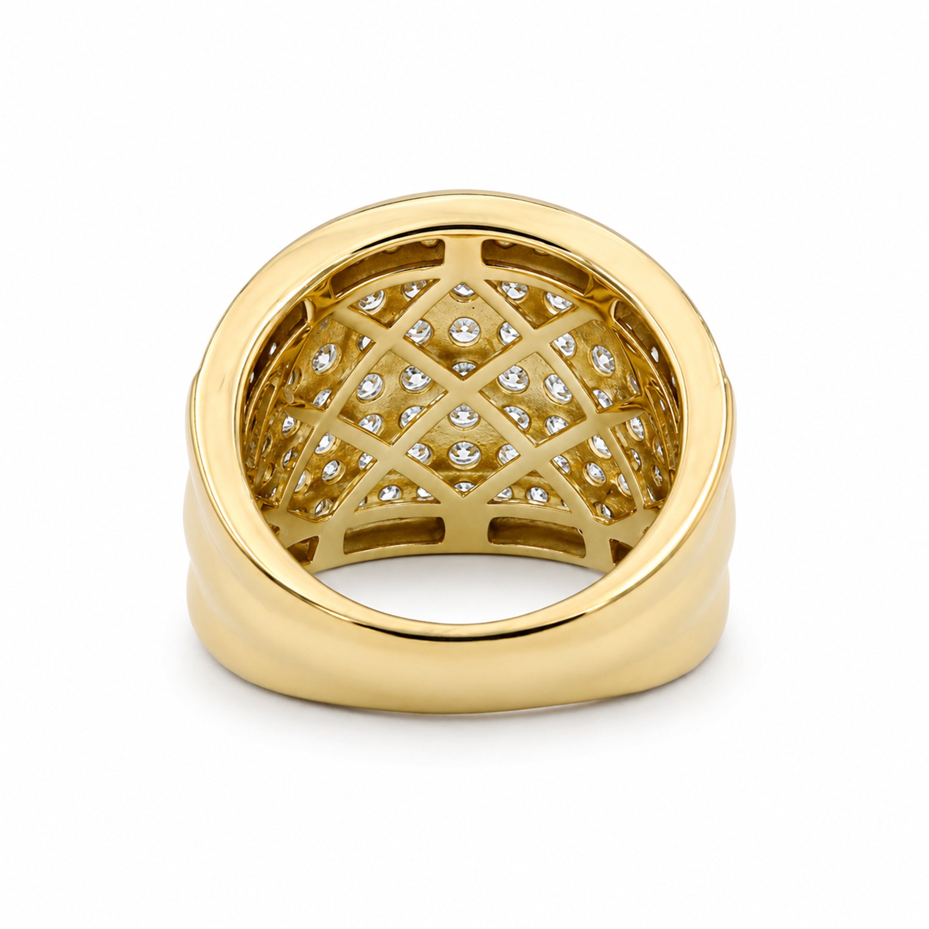 Diamonair Lab Grown Diamond (F/VS+) 2.00 carat Round cut Sterling Silver Statement Ring - Sterling Silver | Gold over Silver