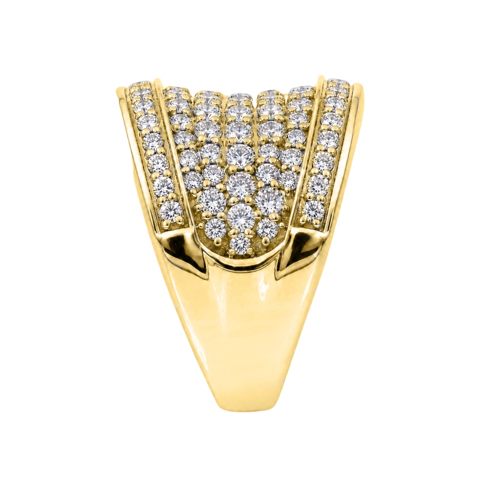 Diamonair Lab Grown Diamond (F/VS+) 2.00 carat Round cut Sterling Silver Statement Ring - Sterling Silver | Gold over Silver