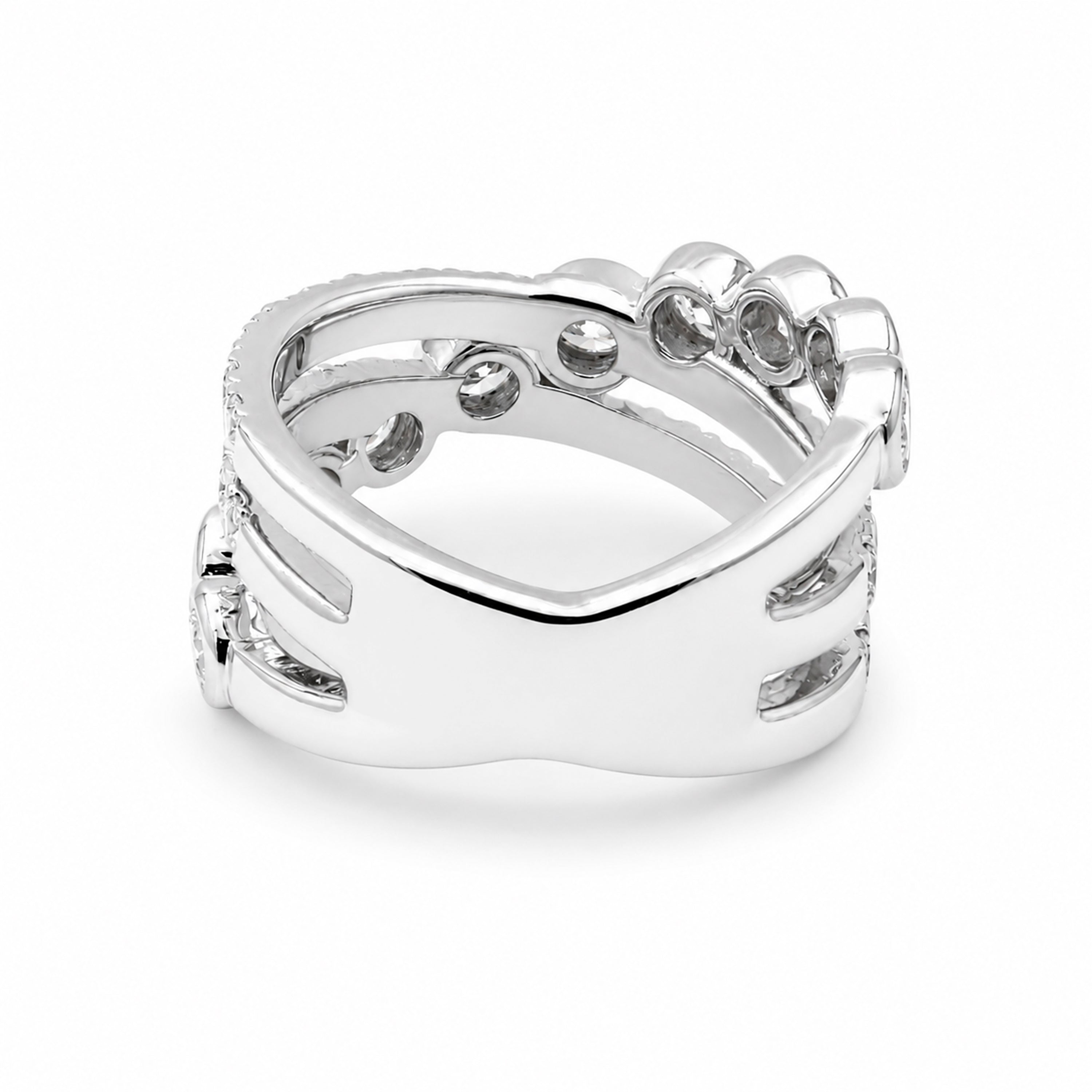 Diamonair Lab Grown Diamond (F/VS+) 3.00 carat Round cut Sterling Silver Statement Ring - Sterling Silver | Gold over Silver