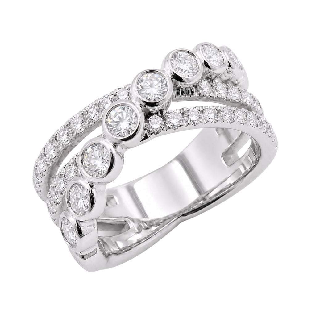 Diamonair Lab Grown Diamond (F/VS+) 2.00 carat Round cut Sterling Silver Statement Ring - Sterling Silver | Gold over Silver