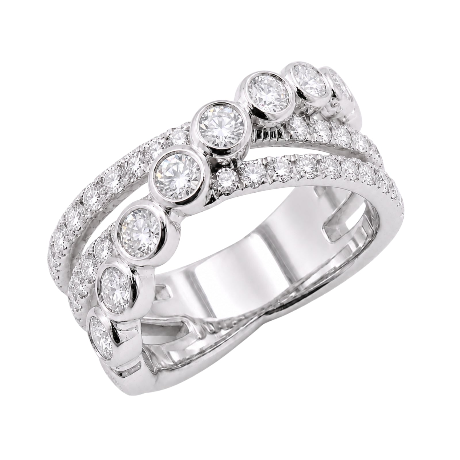 Diamonair Lab Grown Diamond (F/VS+) 2.00 carat Round cut Sterling Silver Statement Ring - Sterling Silver | Gold over Silver