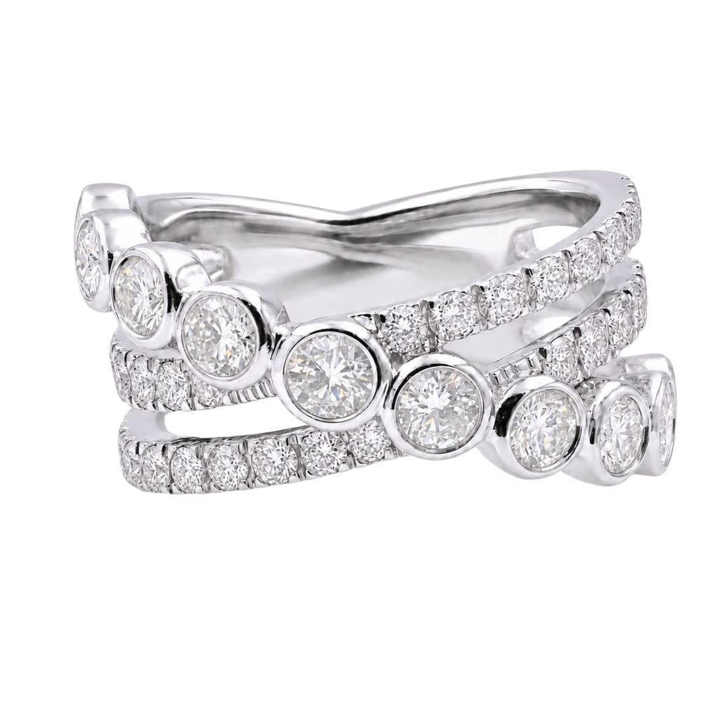 Diamonair Lab Grown Diamond (F/VS+) 2.00 carat Round cut Sterling Silver Statement Ring - Sterling Silver | Gold over Silver