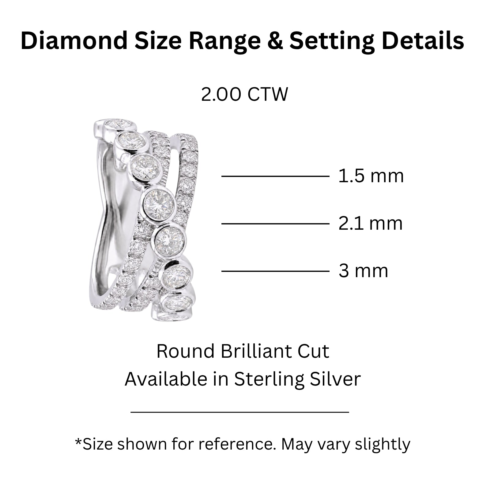 Diamonair Lab Grown Diamond (F/VS+) 2.00 carat Round cut Sterling Silver Statement Ring - Sterling Silver | Gold over Silver