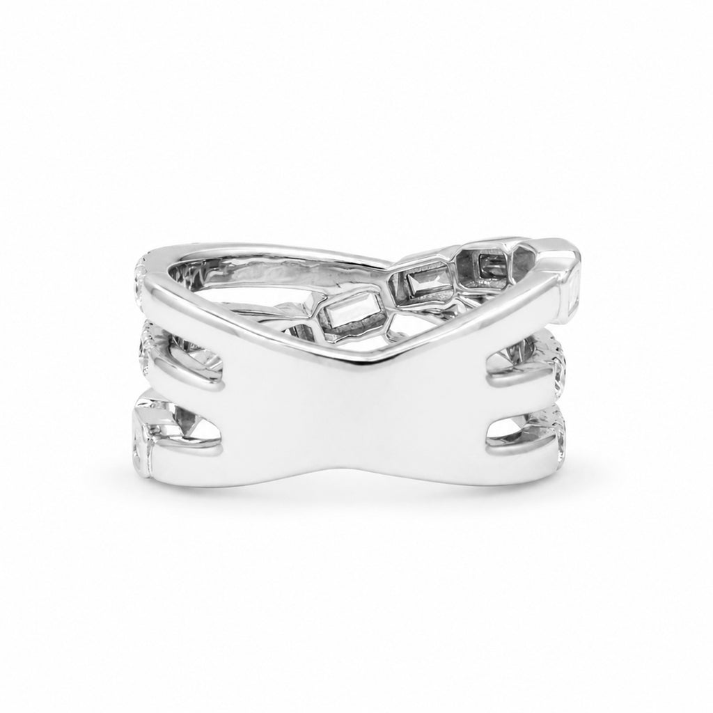 Diamonair Lab Grown Diamond (F/VS+) 2.00 carat Round cut Sterling Silver Statement Ring - Sterling Silver | Gold over Silver