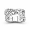 Diamonair Lab Grown Diamond (F/VS+) 2.00 carat Round cut Sterling Silver Statement Ring - Sterling Silver | Gold over Silver