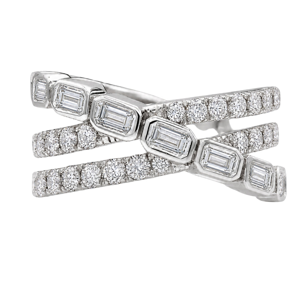 Diamonair Lab Grown Diamond (F/VS+) 2.00 carat Round cut Sterling Silver Ring - Sterling Silver