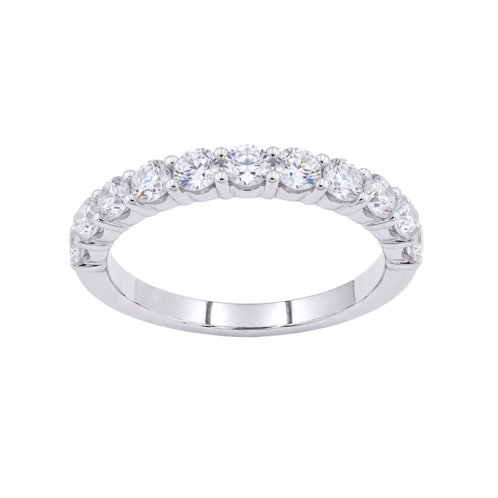 Diamonair Lab Grown Diamond (F/VS+) 1.00 carat Round cut Sterling Silver Ring - Sterling Silver | Gold over Silver