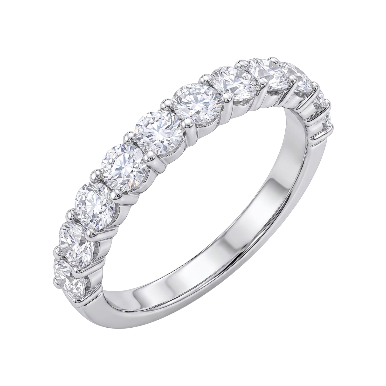 Diamonair Lab Grown Diamond (F/VS+) 1.00 carat Round cut Sterling Silver Ring - Sterling Silver | Gold over Silver