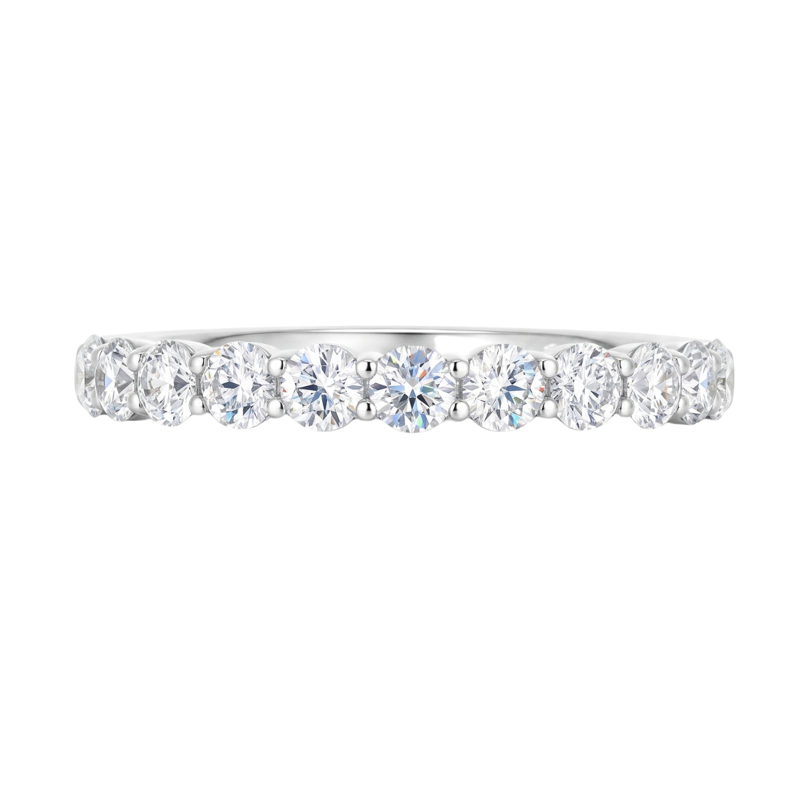 Diamonair Lab Grown Diamond (F/VS+) 1.00 carat Round cut Sterling Silver Ring - Sterling Silver | Gold over Silver