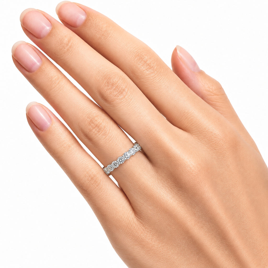Diamonair Lab Grown Diamond (F/VS+) 1.00 carat Round cut Sterling Silver Ring - Sterling Silver | Gold over Silver