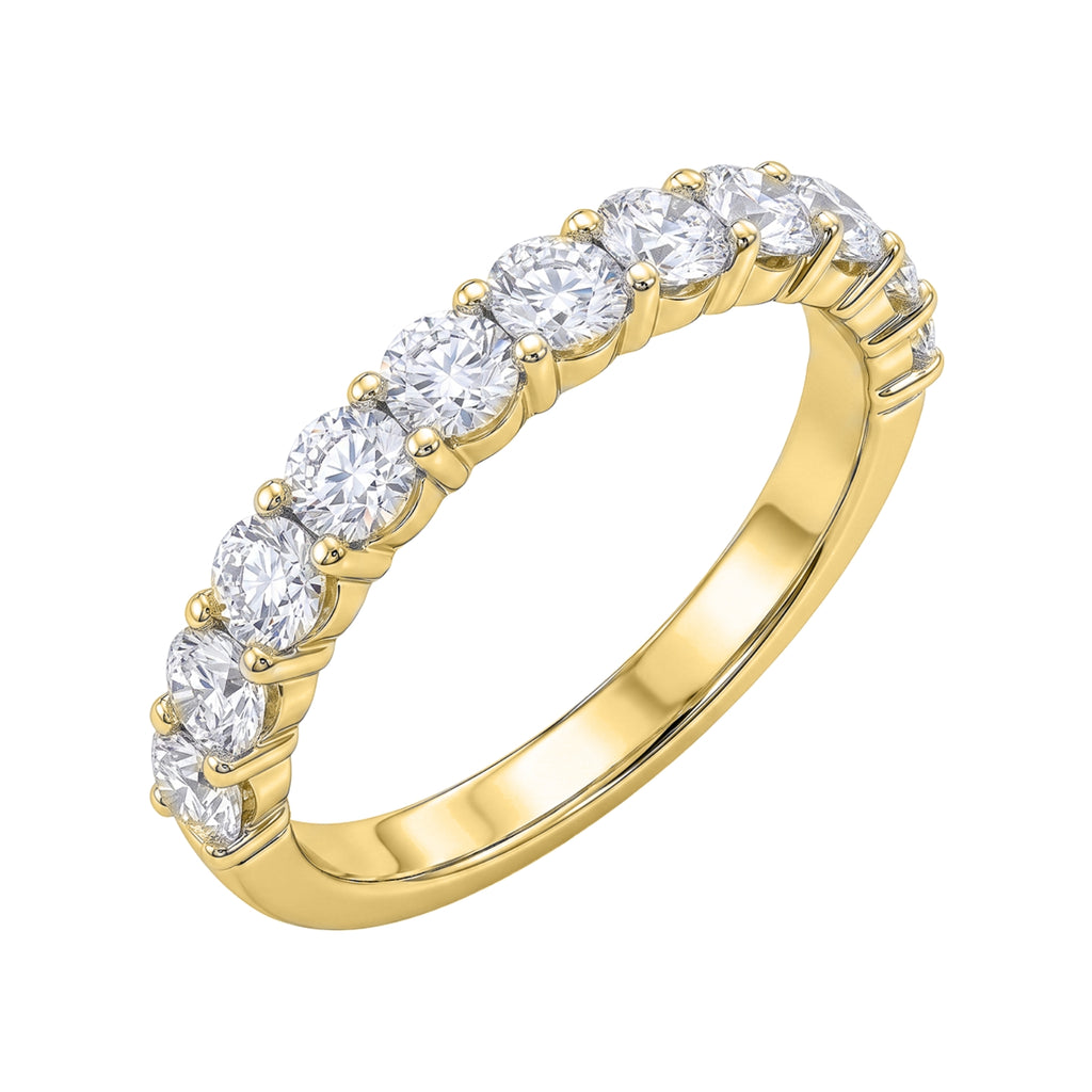 Diamonair Lab Grown Diamond (F/VS+) 1.00 carat Round cut Sterling Silver Ring - Sterling Silver | Gold over Silver