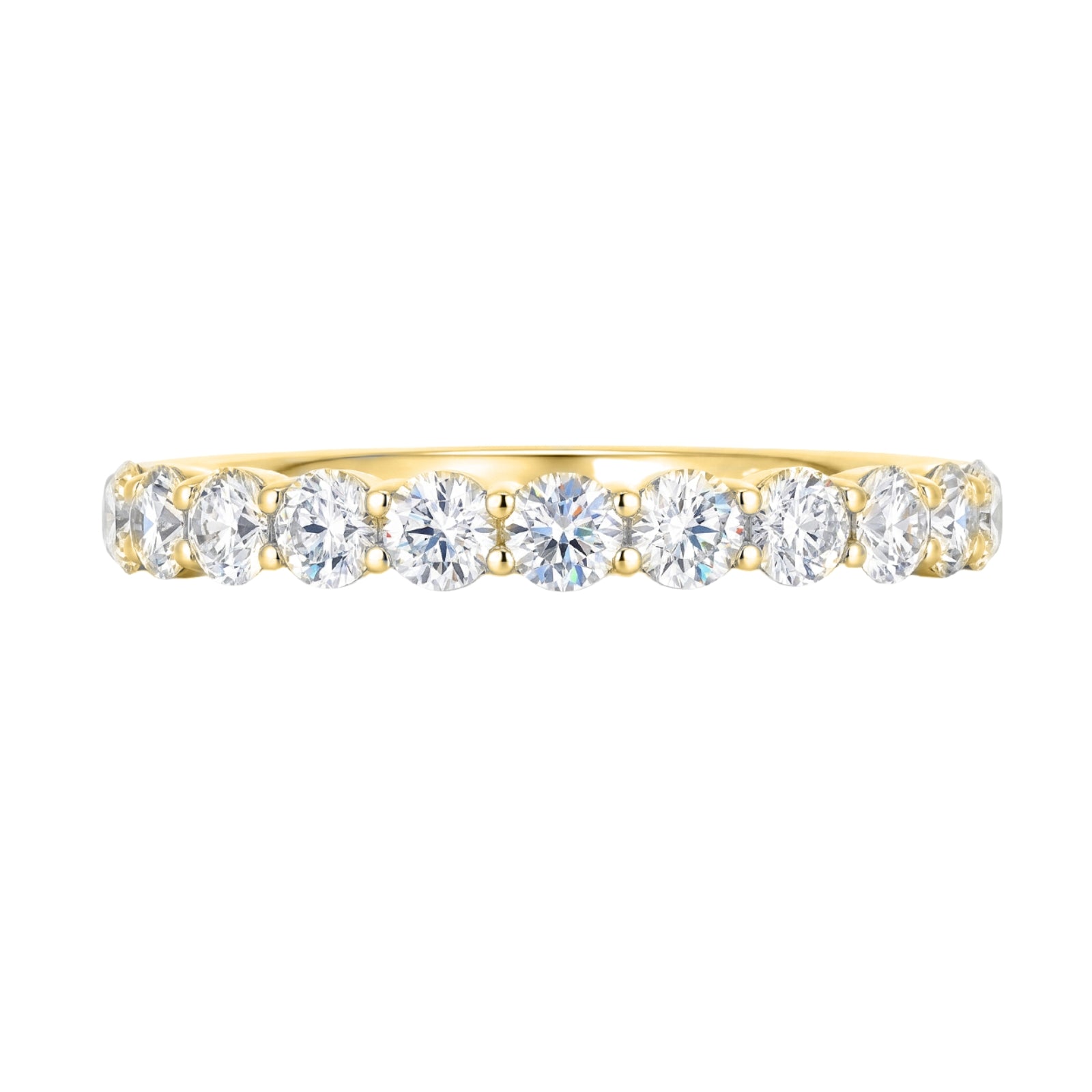 Diamonair Lab Grown Diamond (F/VS+) 1.00 carat Round cut Sterling Silver Ring - Sterling Silver | Gold over Silver