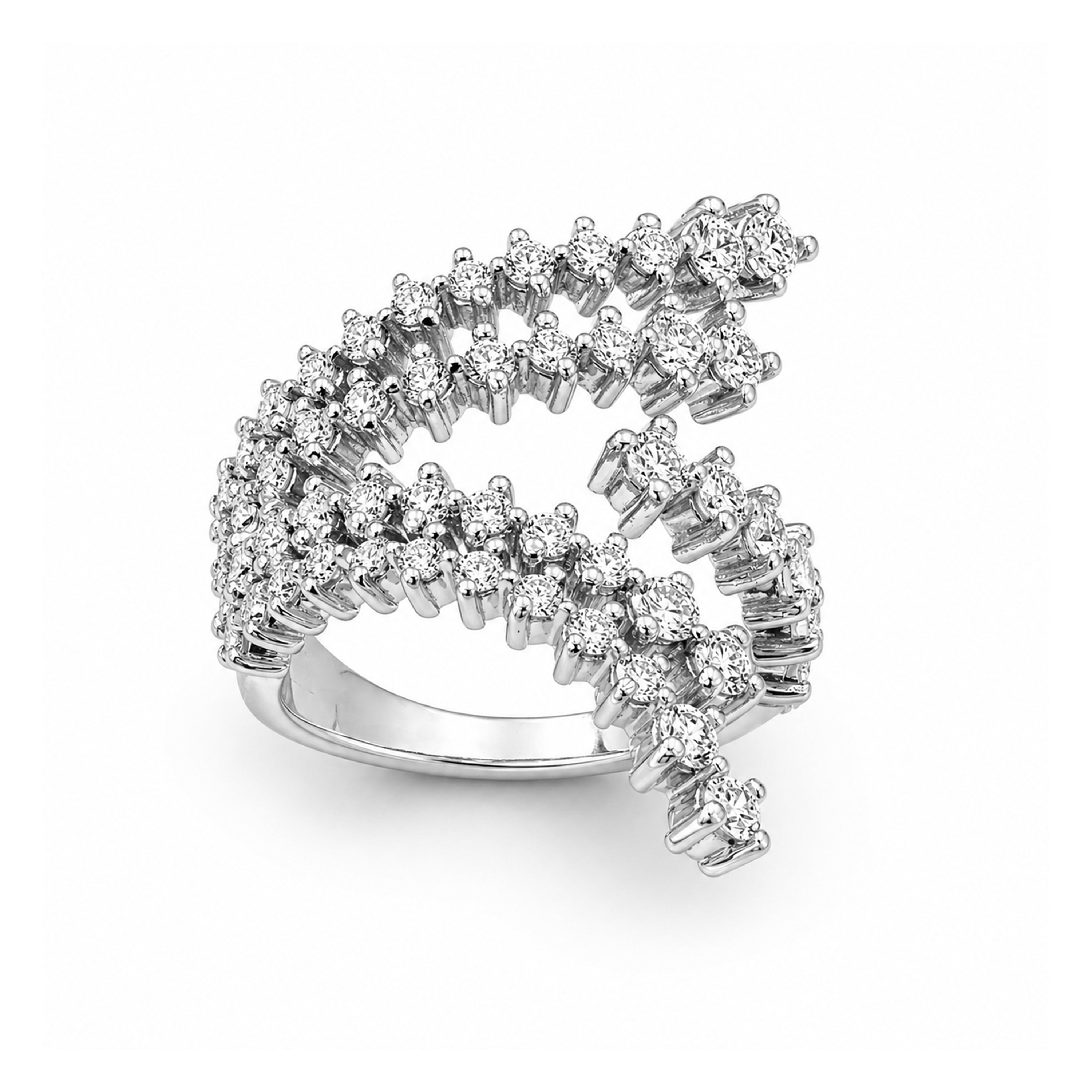 Diamonair Lab Grown Diamond (F/VS+) 2.00 carat Round cut Sterling Silver Statement Ring - Sterling Silver | Gold over Silver